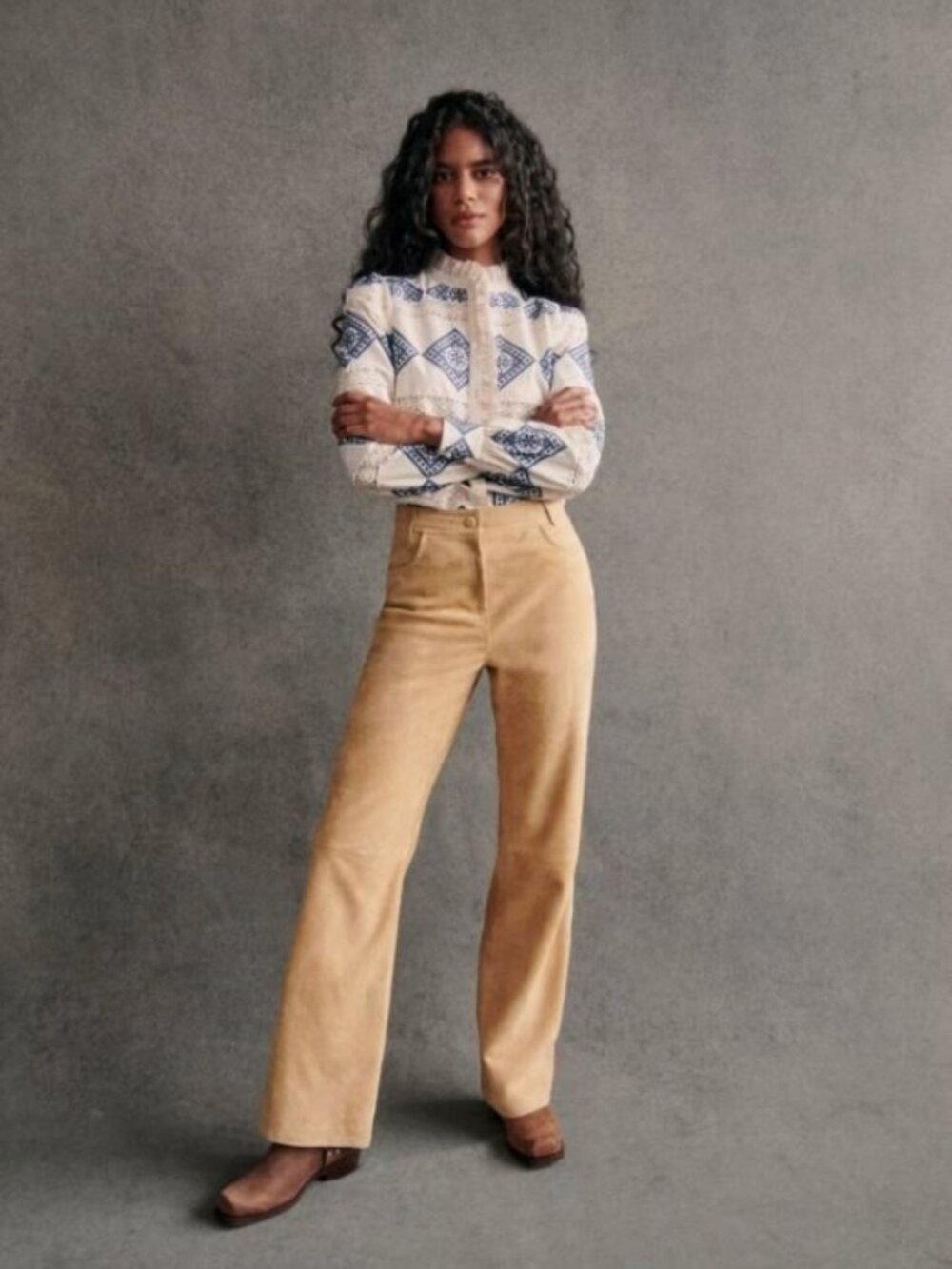 NWT Sezane 100% goat leather Goran trousers